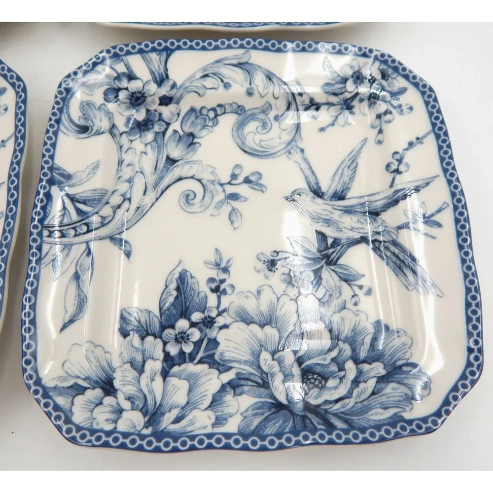 222 Fifth ADELAIDE Square Blue Dessert Butter Plate 6